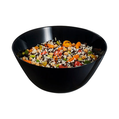 Salad bowl black glass