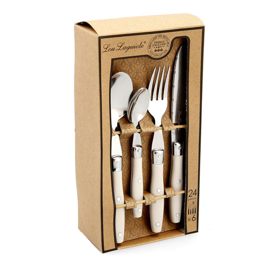 Cutlery set beige metal - 24 Pieces