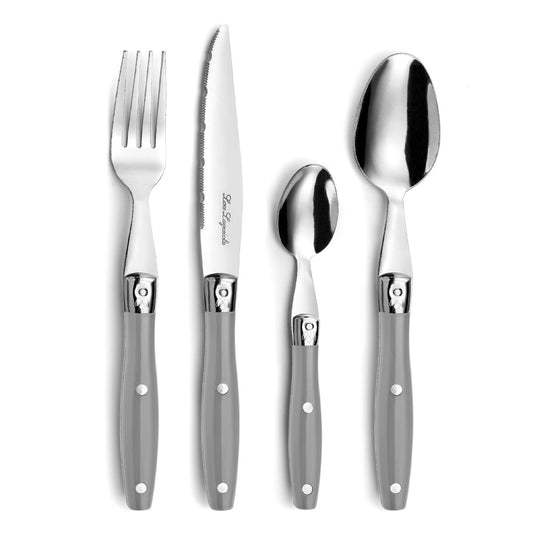 Cutlery set grey metal - 24 Pieces