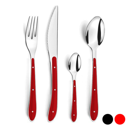 Cutlery set red or black (24 pcs)