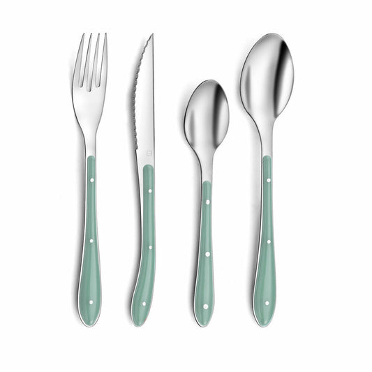 Cutlery green metal (24 pcs)