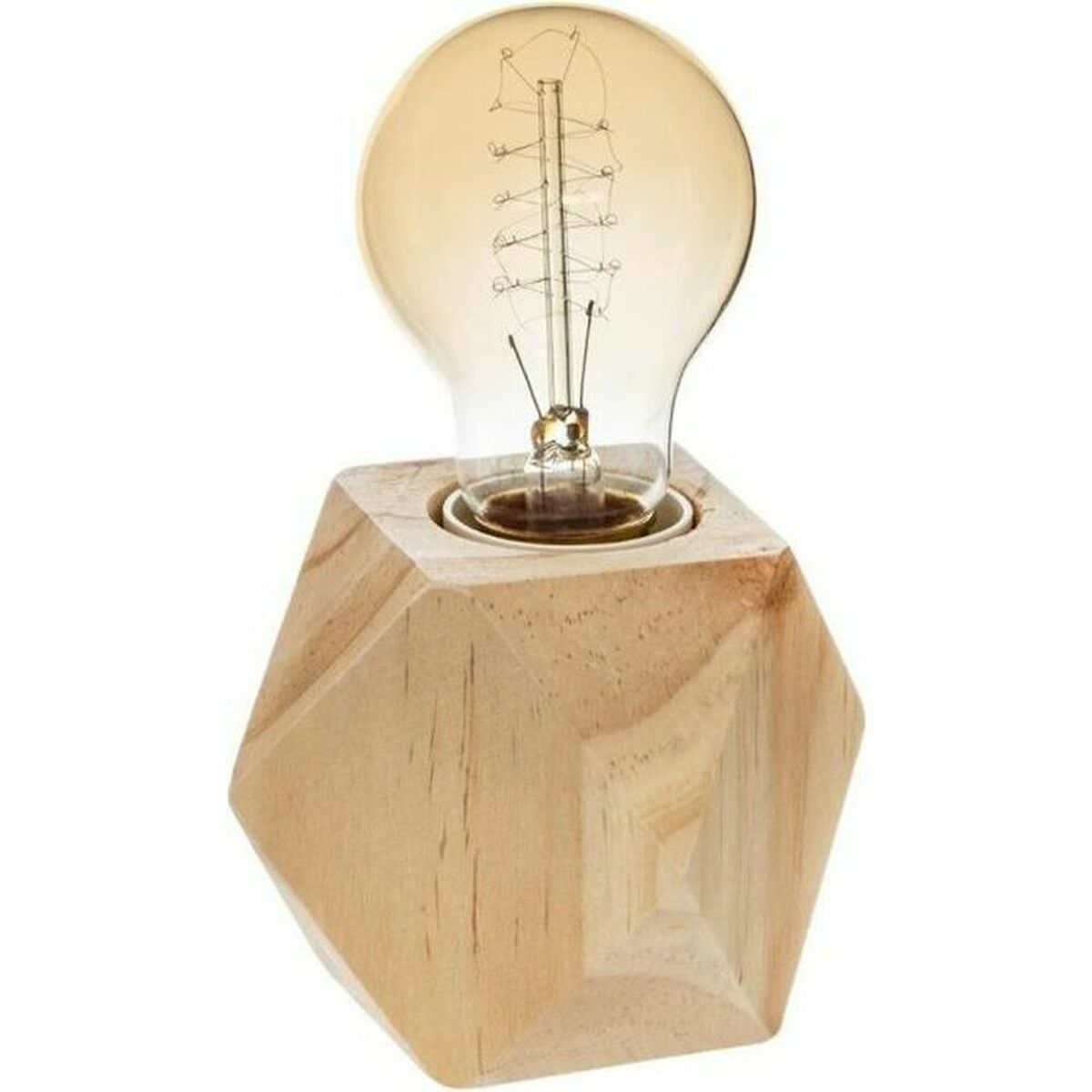 Bureaulamp hout zeshoek 