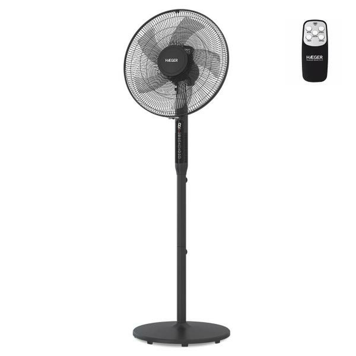 Freestanding fan black with remote
