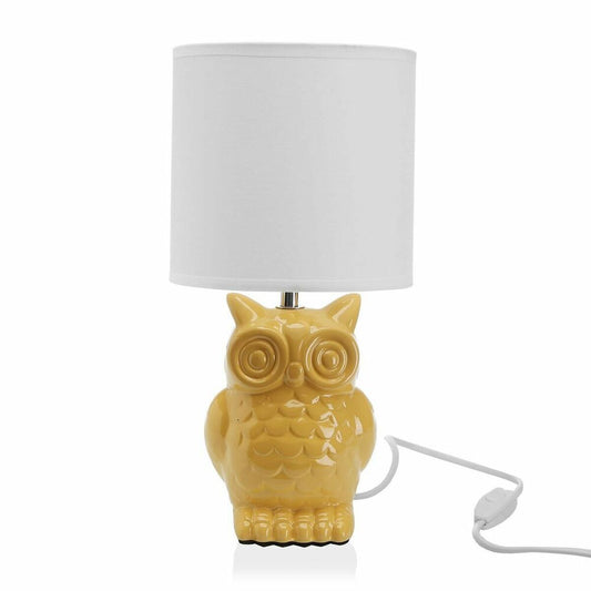 Table lamp yellow ceramic owl