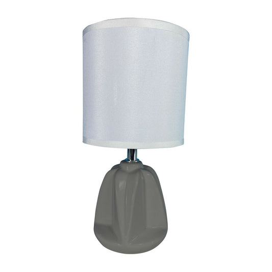 Table lamp grey ceramic textile