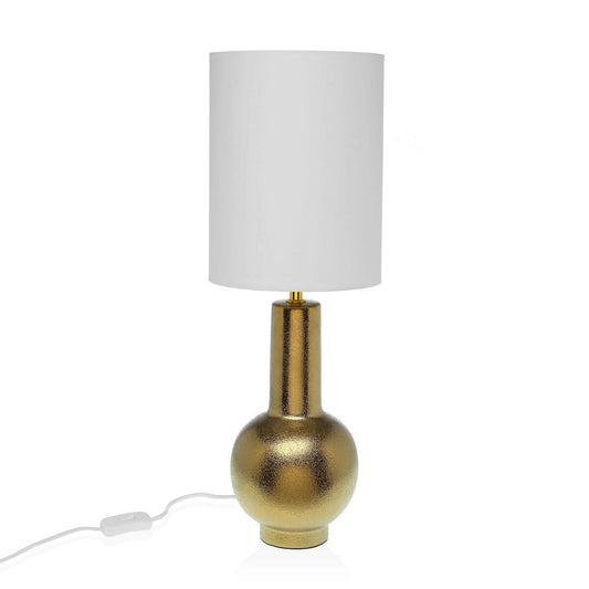 Table lamp golden white ceramic