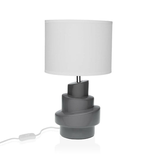 Bureaulamp grijs wit keramiek