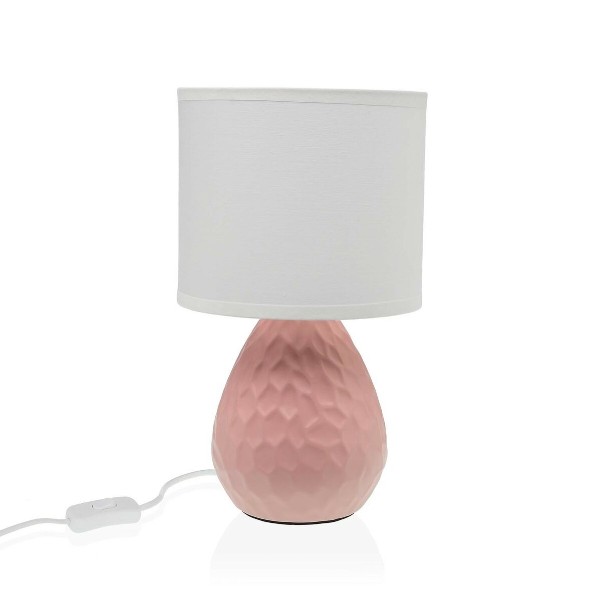Table lamp pink white ceramic