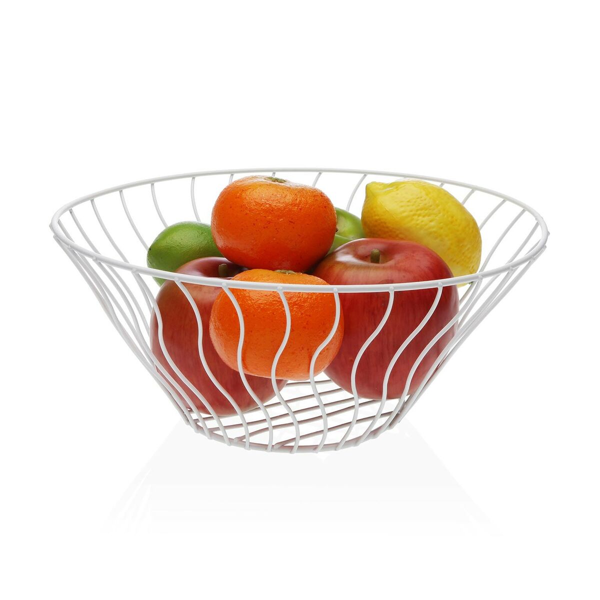 Fruit bowl white metal