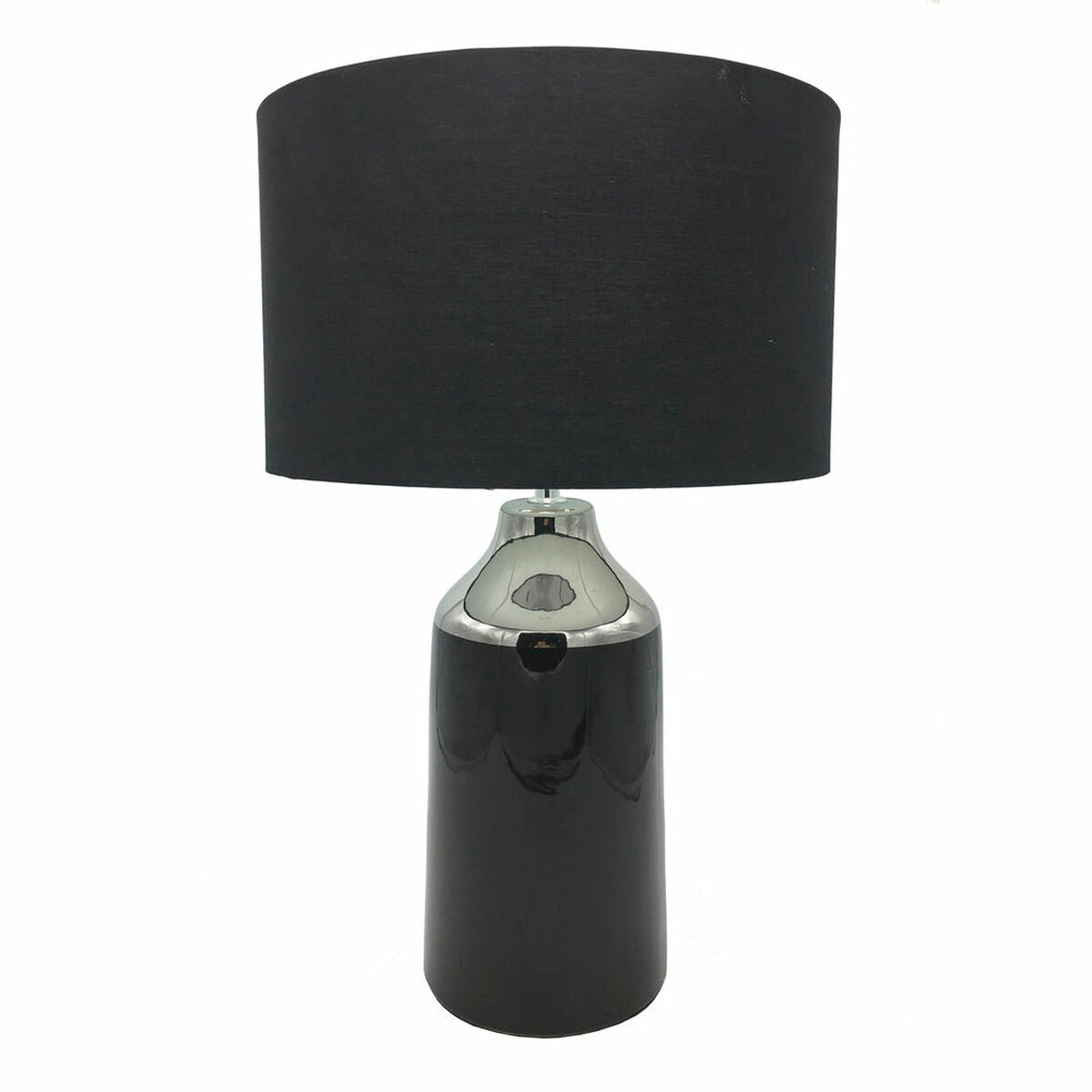 Table lamp black silver stoneware