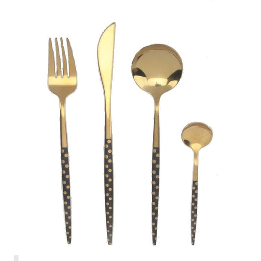 Cutlery black golden stainless steel