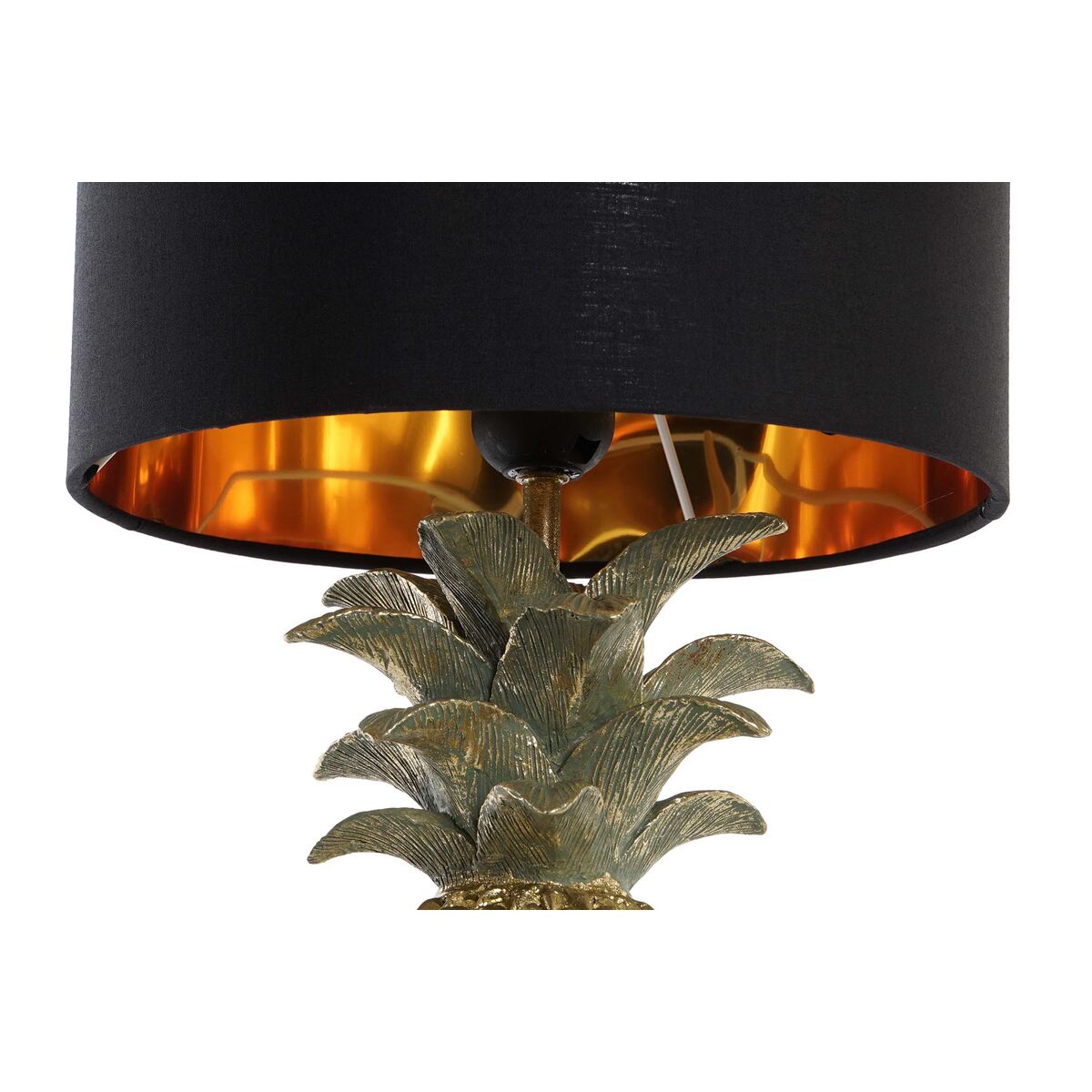 Table lamp pineapple black golden resin