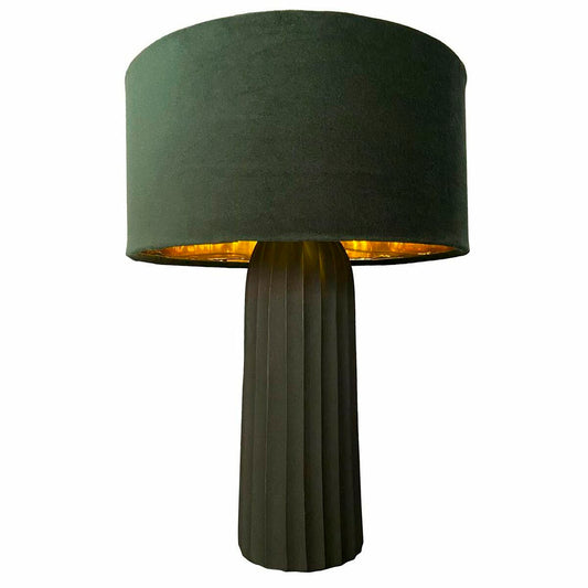 Premium table lamp velvet green design