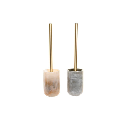 Premium toilet brush brown and grey marble - 2 pieces