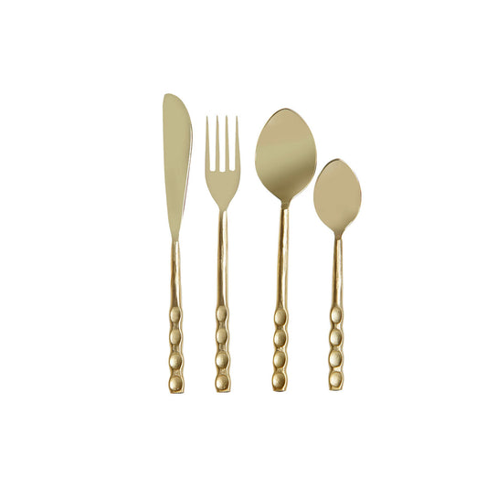 Cutlery set golden stainless steel - 16 pieces