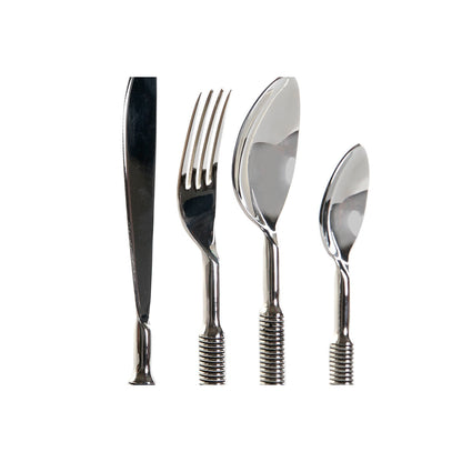 Cutlery set silver stainless steel - 16 pieces