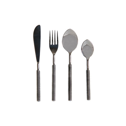 Cutlery set silver stainless steel - 16 pieces