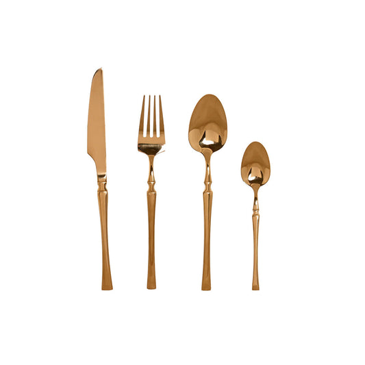 Cutlery set bronze stainless steel - 16 pieces