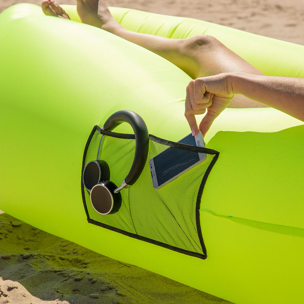 Inflatable green sofa