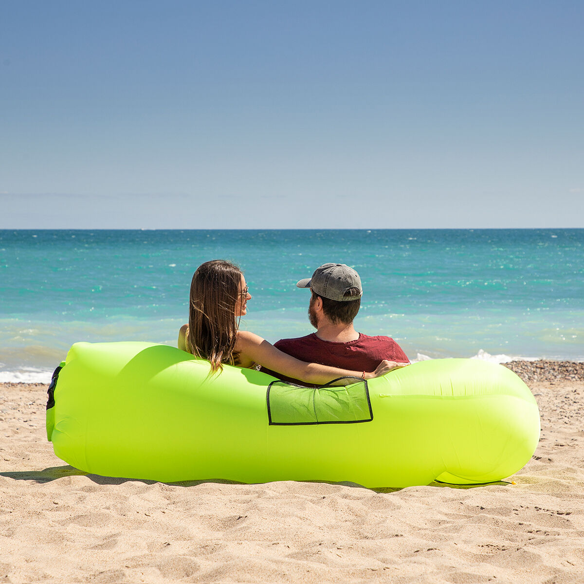 Inflatable green sofa