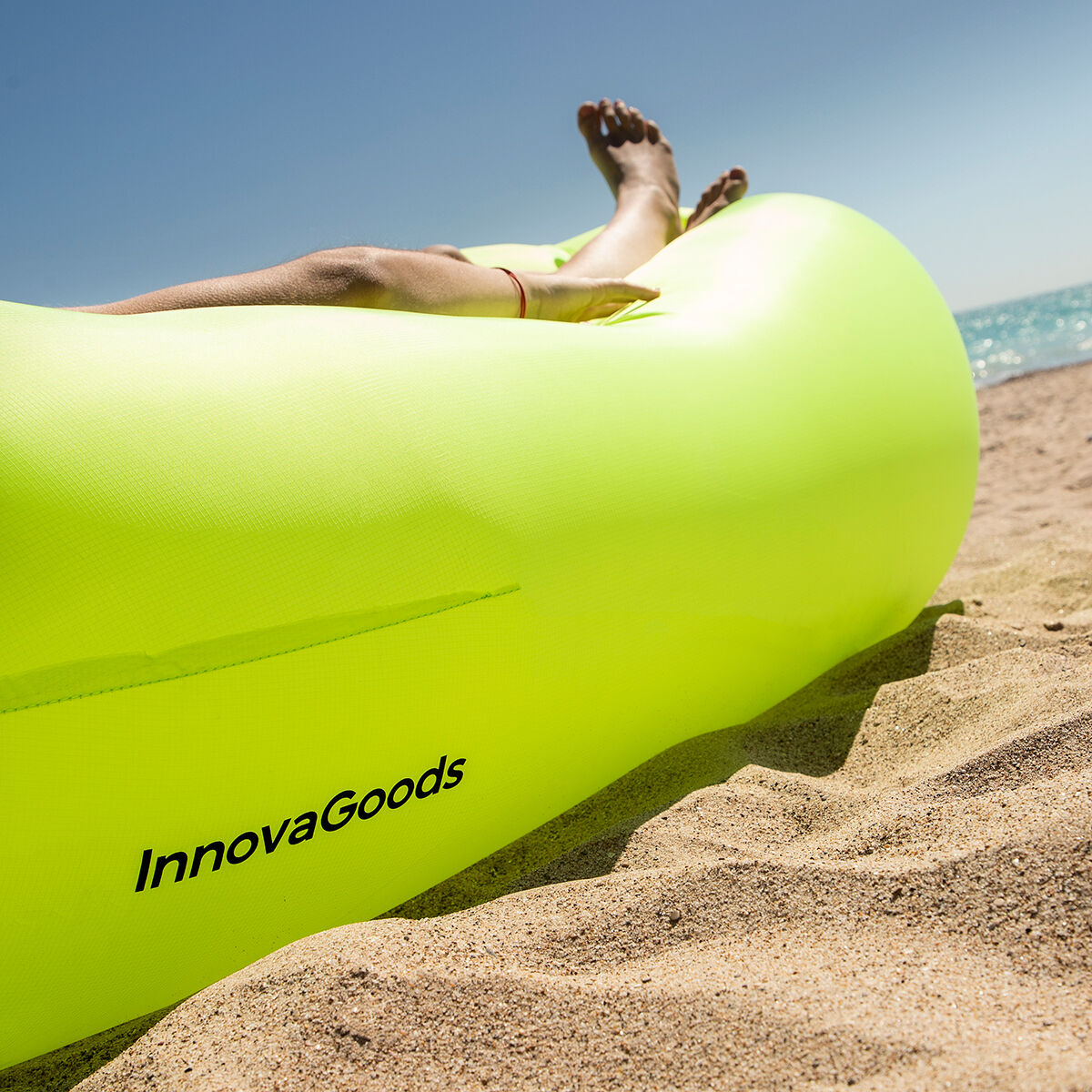 Inflatable green sofa