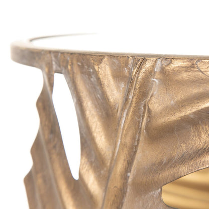 Side table leafs golden metal