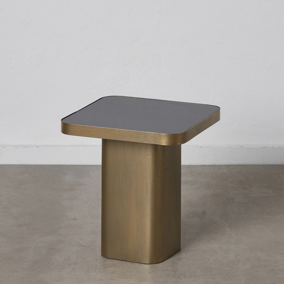 Side table black golden metal