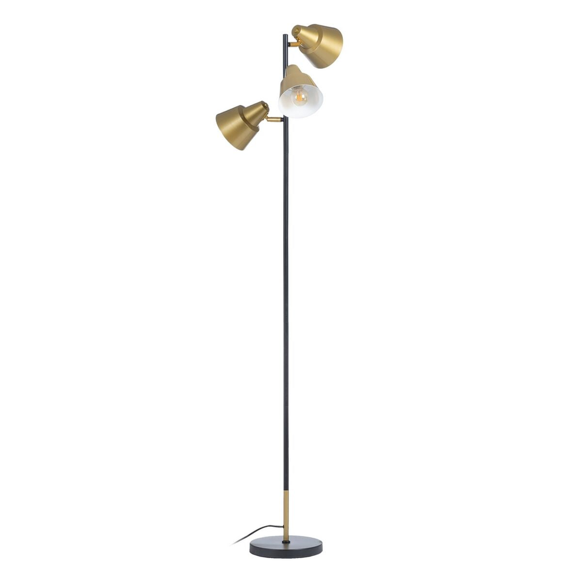 Floor Lamp Black Golden Metal