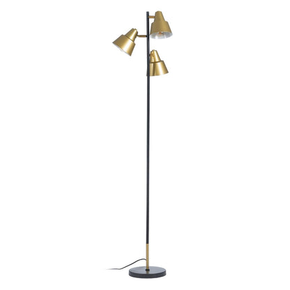 Floor Lamp Black Golden Metal