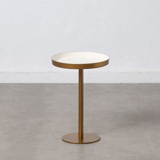 Side table gold & white