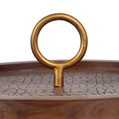 Side table golden wood brown