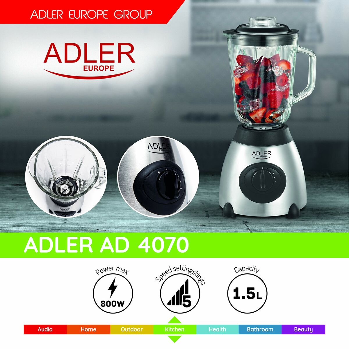 Blender Adler - 1,5 L