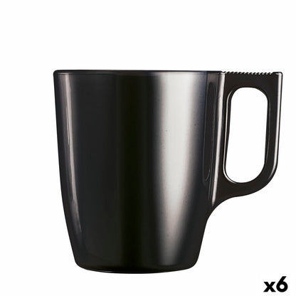 Set of coffee mugs black Luminarc 250 ml - 6 pieces