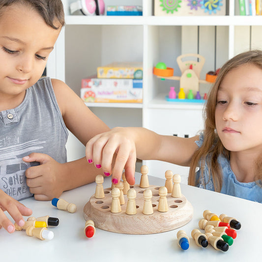 Wooden memory chess for kids