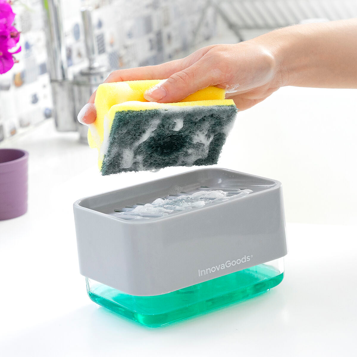 2-in-1 soap dispenser for the kitchen