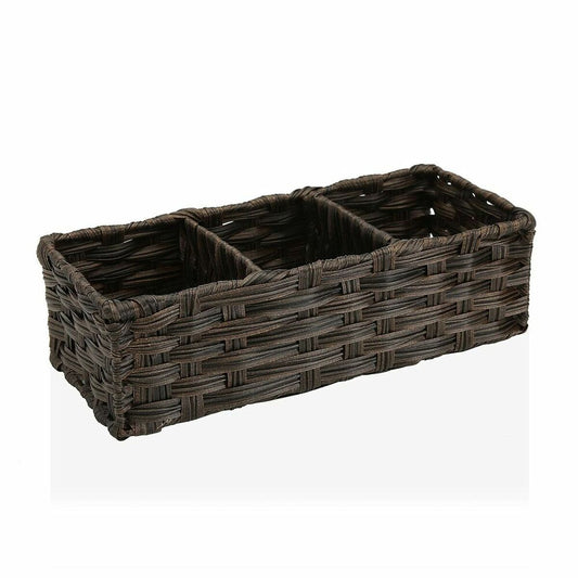 Brown basket - 3 compartments