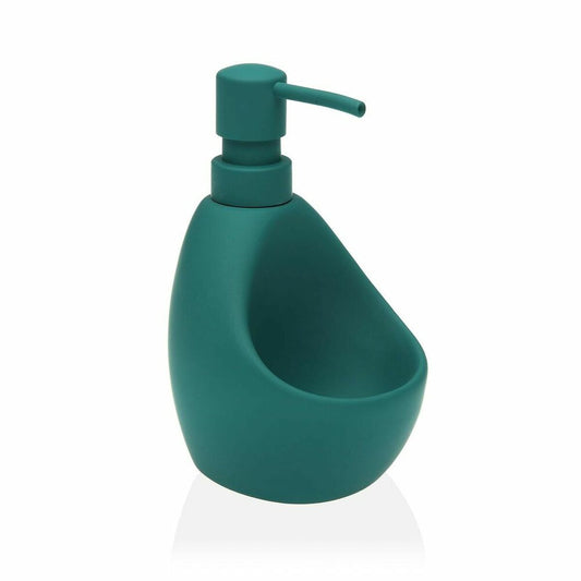 Soap dispenser retro green ceramic with tub