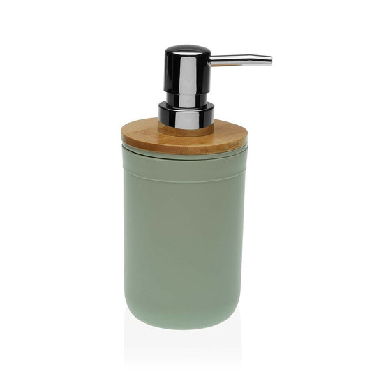 Soap dispenser green & wood
