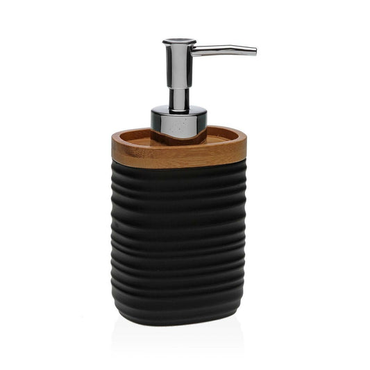 Soap dispenser premium black resin bamboo