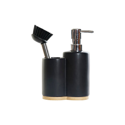 Soap dispenser with tub kitchen black natural bamboo dolomite