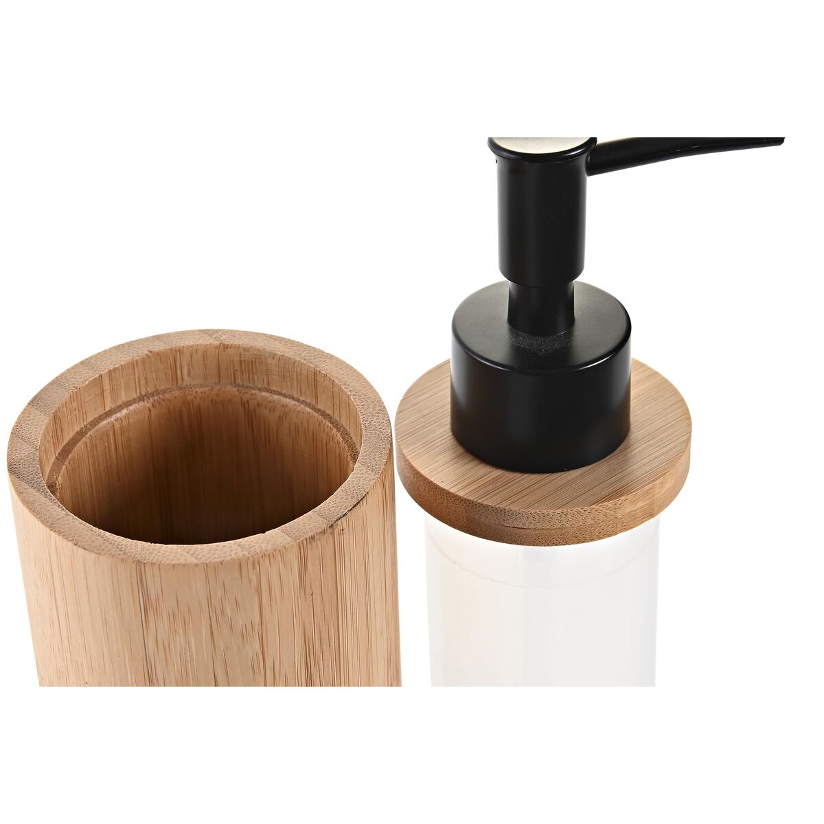Natural bamboo & black soap dispenser