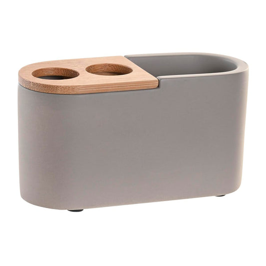 Natural grey cement toothbrush holder