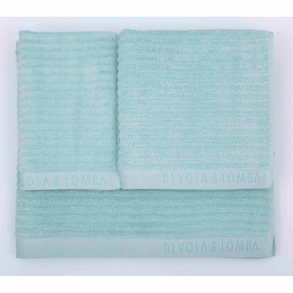 Towel set green cotton (3 pieces)