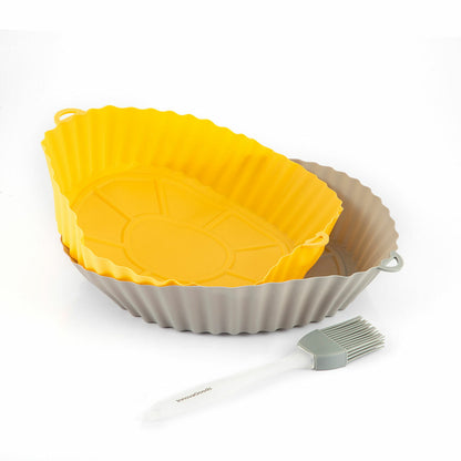Silicone Baskets with Brush for Air Fryers (2 Units)