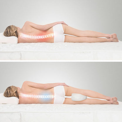 Leg pillow with securing strip