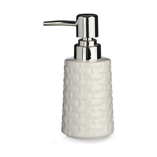 Soap Dispenser Ceramic Silver White (6 Units)