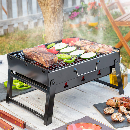 Folding charcoal barbecue